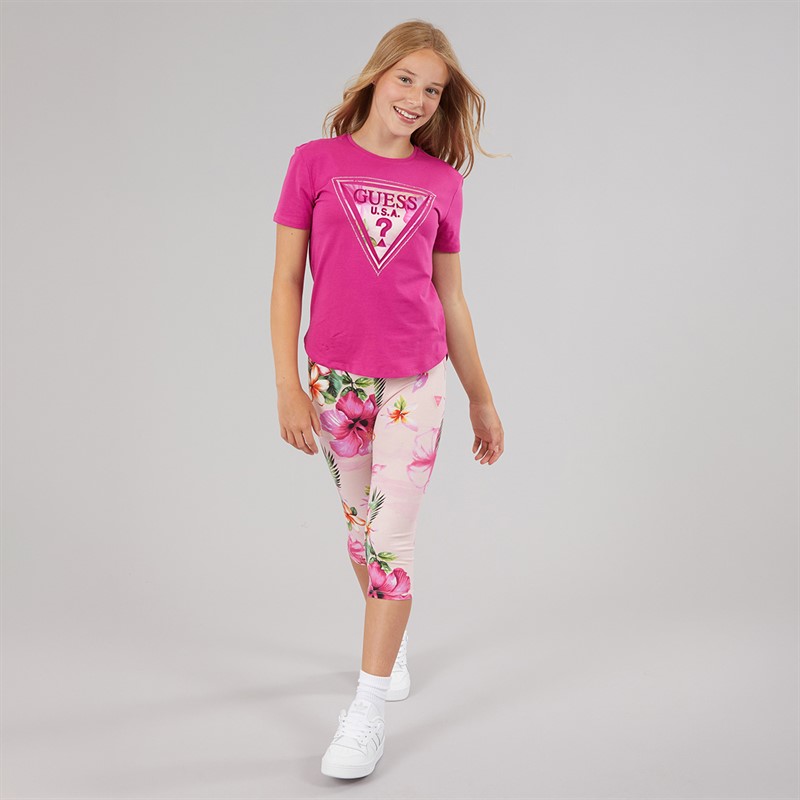 Guess Girls High Low T-Shirt Purple Dragonfruit