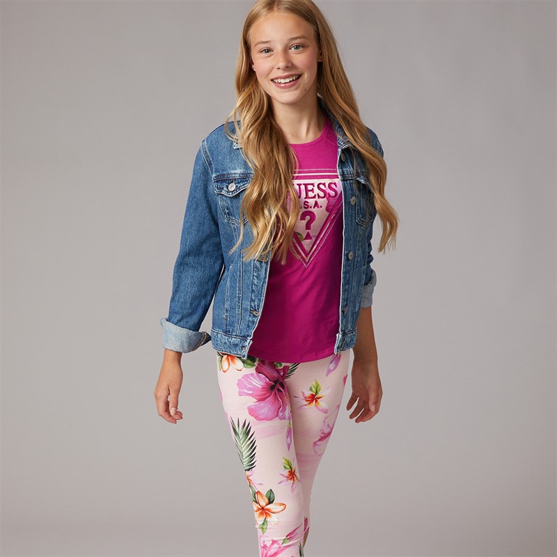 Guess Girls High Low T-Shirt Purple Dragonfruit