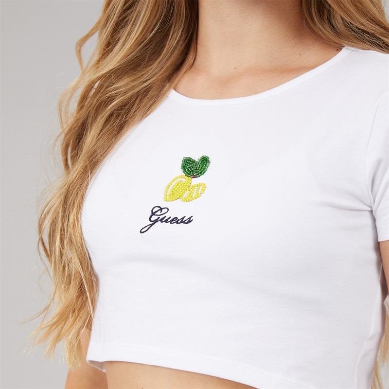 Guess Girls Crop T-Shirt Pure White