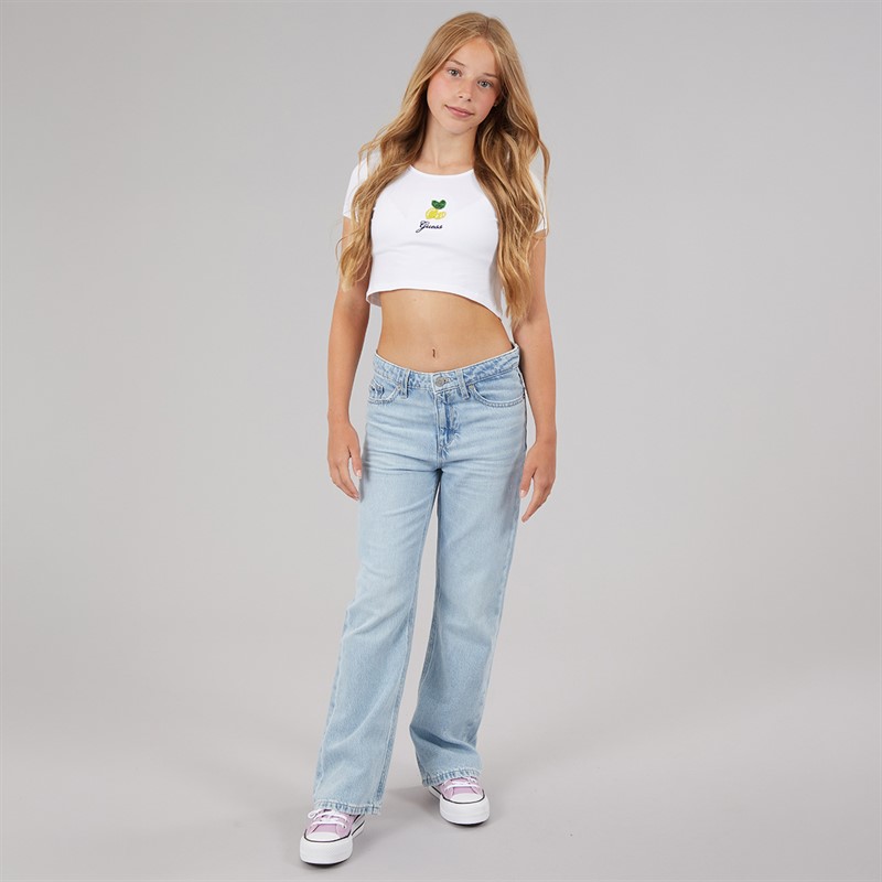 Guess Girls Crop T-Shirt Pure White