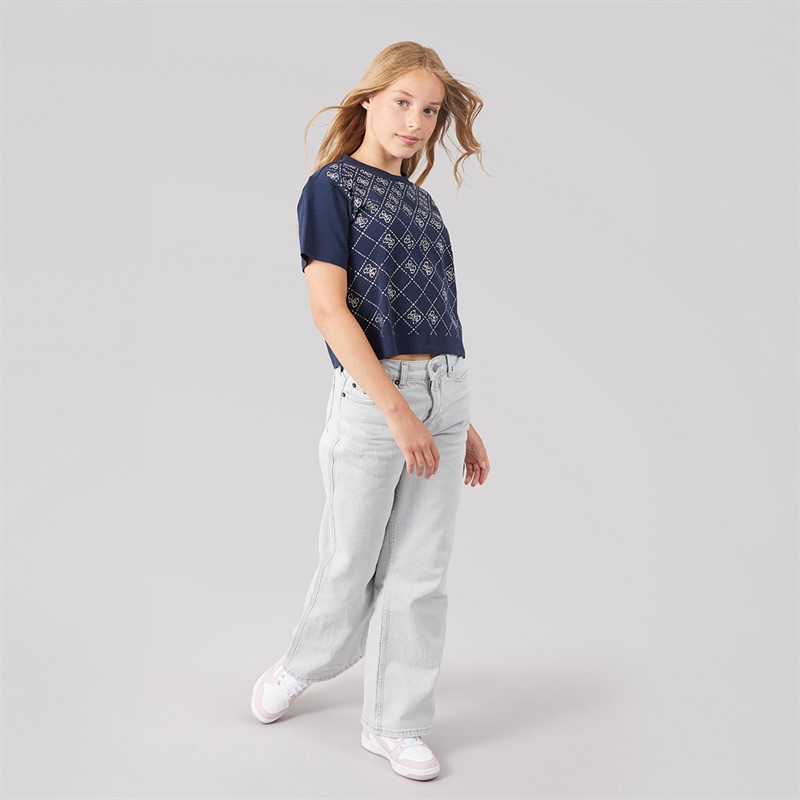 Guess Girls Boxy T-Shirt Suiting Blue