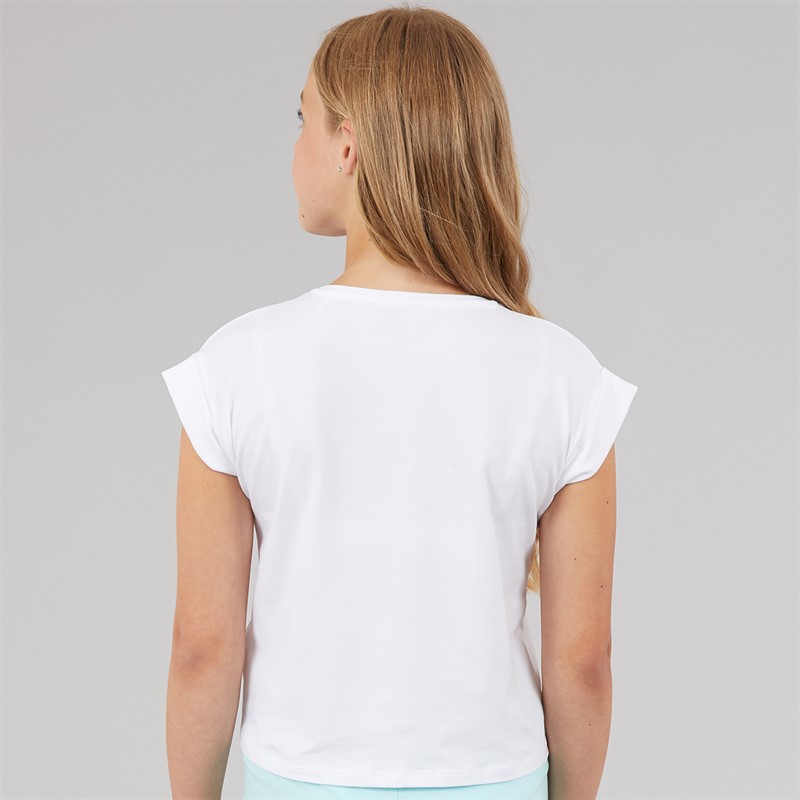 Guess Girls Midi Boxy T-Shirt Pure White