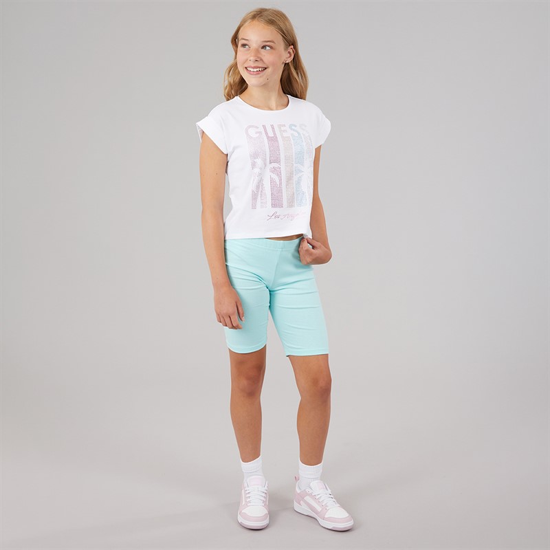 Guess Girls Midi Boxy T-Shirt Pure White