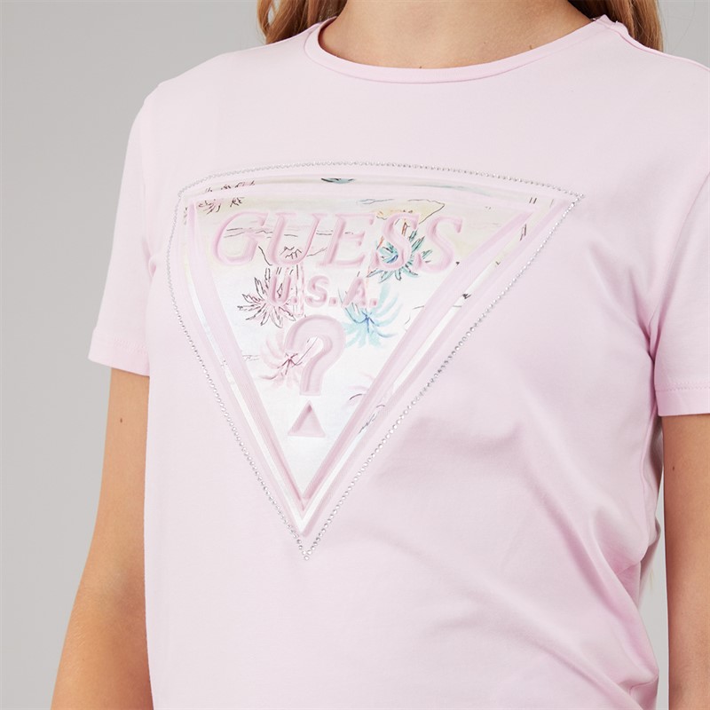 Guess Girls High Low T-Shirt Taffy Rose