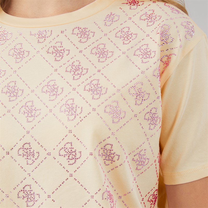 Guess Girls Boxy T-Shirt Broderie Vanilla