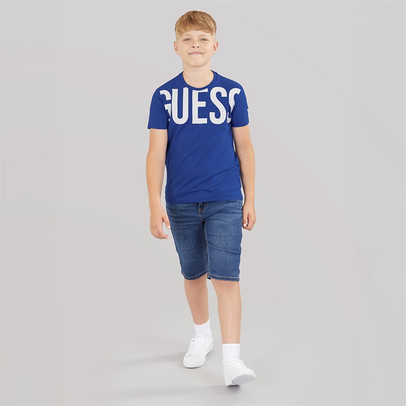 Guess Boys Minime T-Shirt Florescent Blue