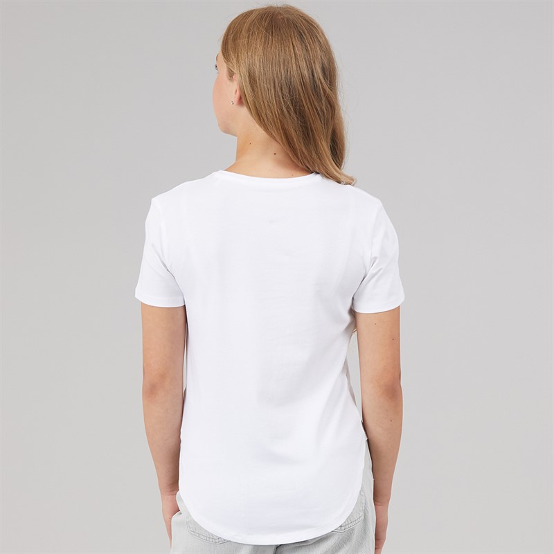 Guess Girls High Low T-Shirt Pure White
