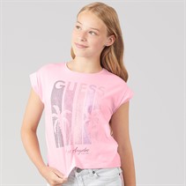 Guess Girls Midi Boxy T-Shirt Taffy Rose