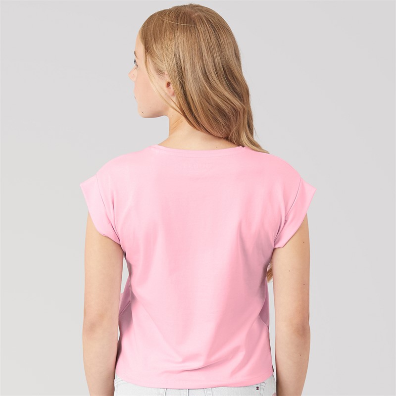 Guess Girls Midi Boxy T-Shirt Taffy Rose