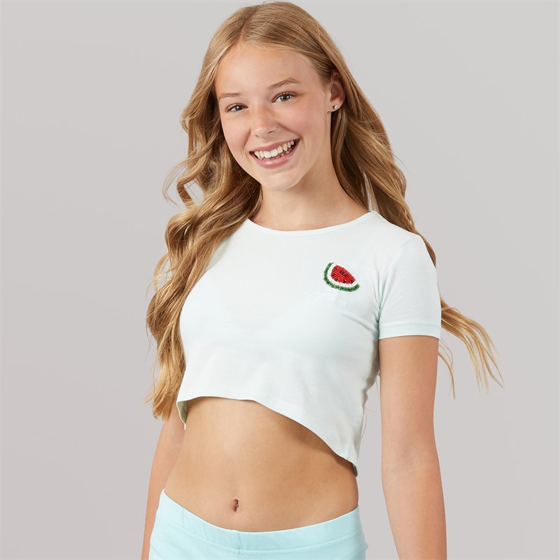 Guess Mädchen Crop T-Shirt Peaceful Green