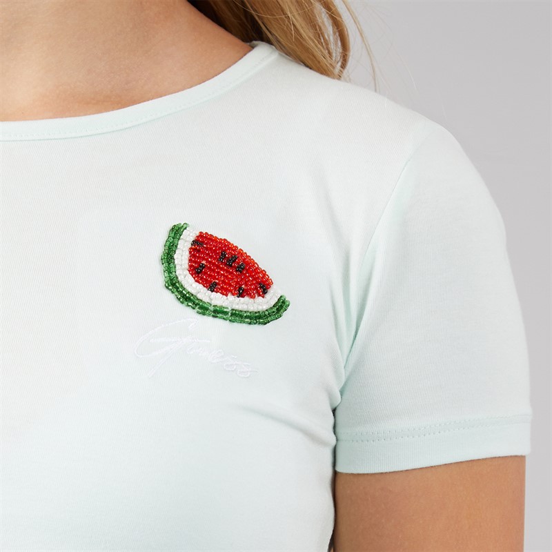 Guess Mädchen Crop T-Shirt Peaceful Green