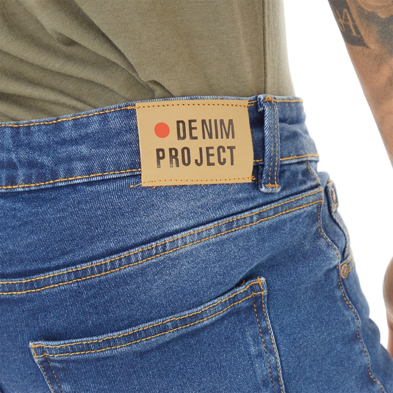 Denim Project Herren Mr. Red Schmale Passform Jeans Blau