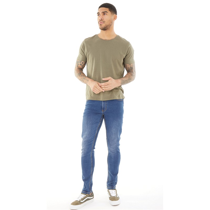 Denim Project Herren Mr. Red Schmale Passform Jeans Blau