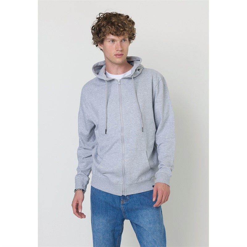 Denim Project Cardigan zippé basique Homme Gris Chiné 067