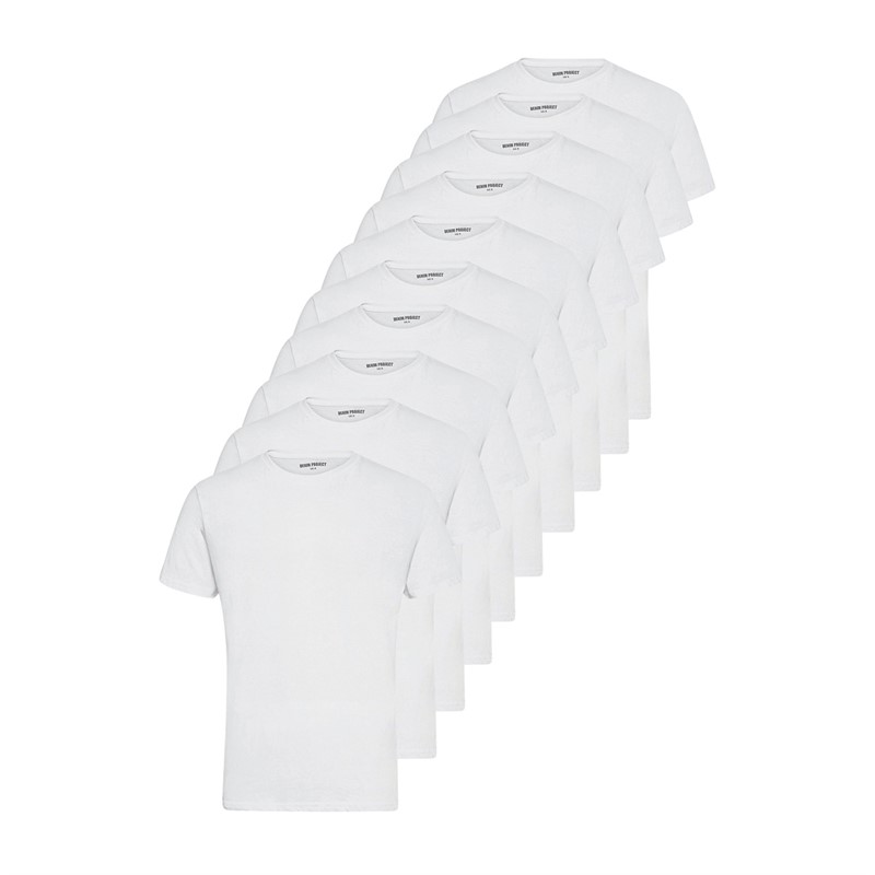 Denim Project Herren Zehnerpack T Shirts 002 Weiß - Größen XXL