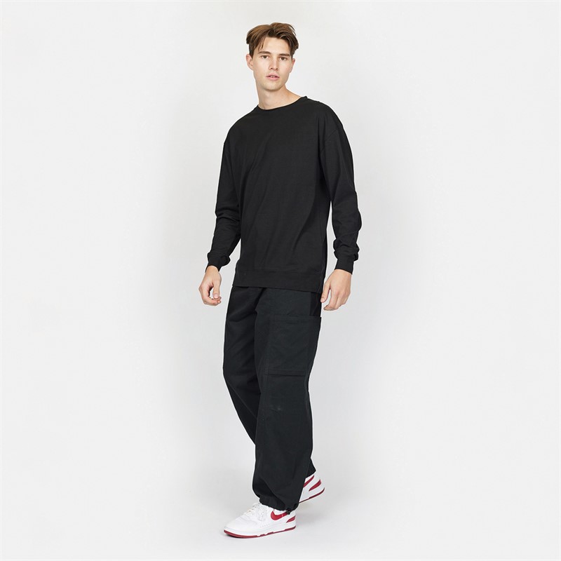Denim Project Herre Panda Oversized Langærmet T-Shirt 001 Sort