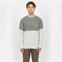 Denim Project Herre Strikket Colorblock Sweatshirt 620 Glacier Grey Melange