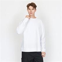 Denim Project Herren Panda übergroß Langarm T Shirt 002 Weiß