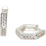 Eternity Cubic Zirconia Womens Hoops Silver
