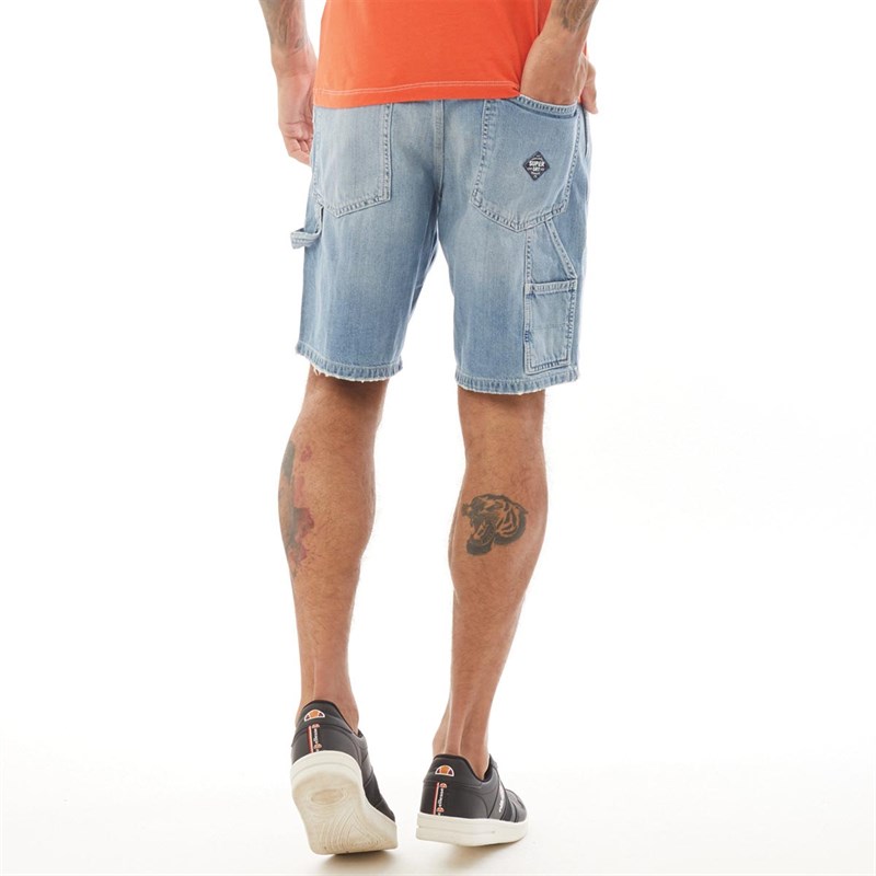 Superdry Heren Earl Worker Denim Short Blauw