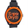 Superdry Unisex Silicone Strap Watch Black/Orange