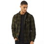 Superdry Mens Miller Flannel Long Sleeve Shirt Olive Black Ombre Check