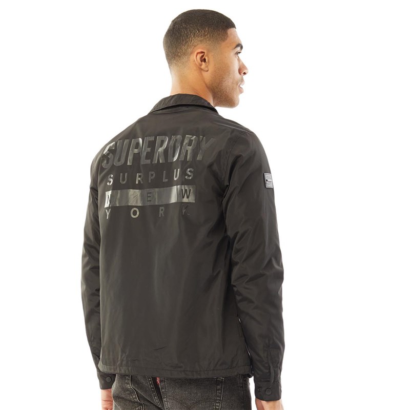 Superdry Heren Surplus Goods Coach Lichtgewicht Jassen Zwart