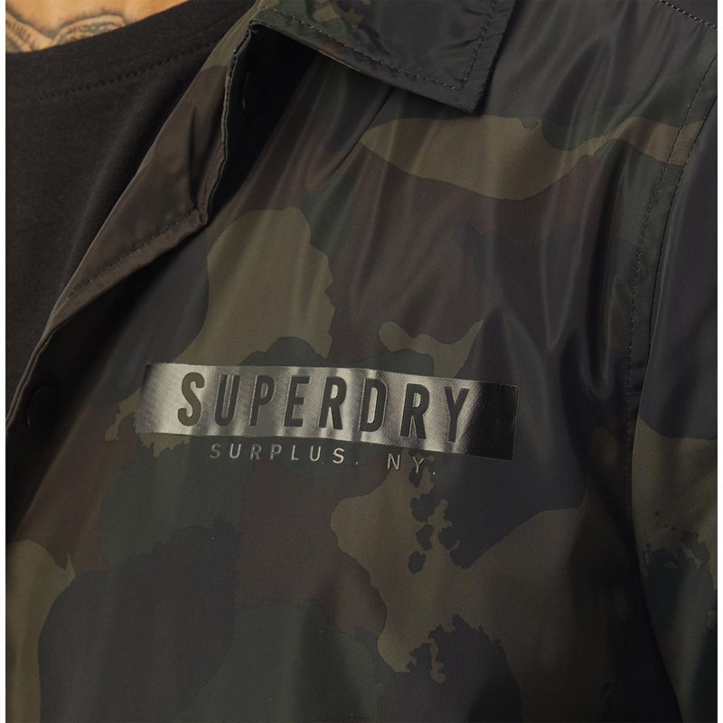Superdry Męskie Surplus Goods Coach Kurtki Zielony Wojskowy