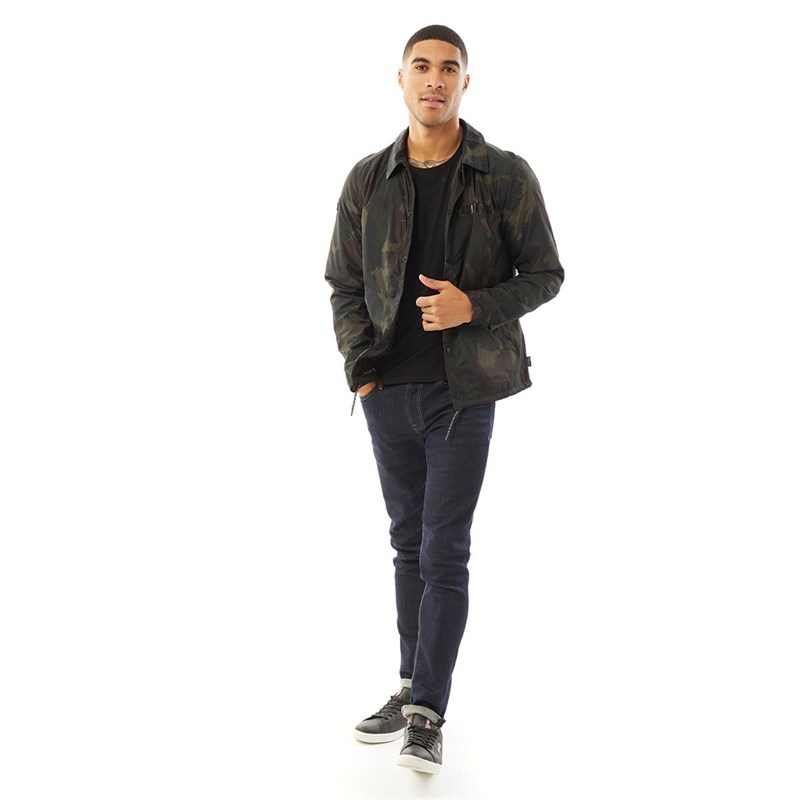 Superdry Męskie Surplus Goods Coach Kurtki Zielony Wojskowy