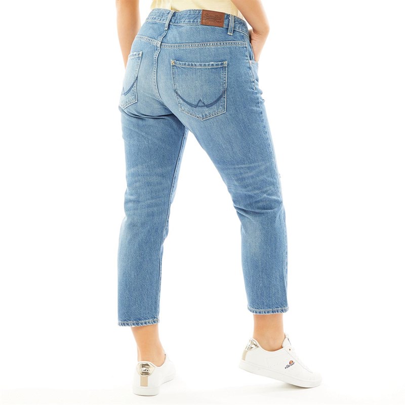 Superdry Womens Riley Girlfriend Jeans Authentic Light Wash