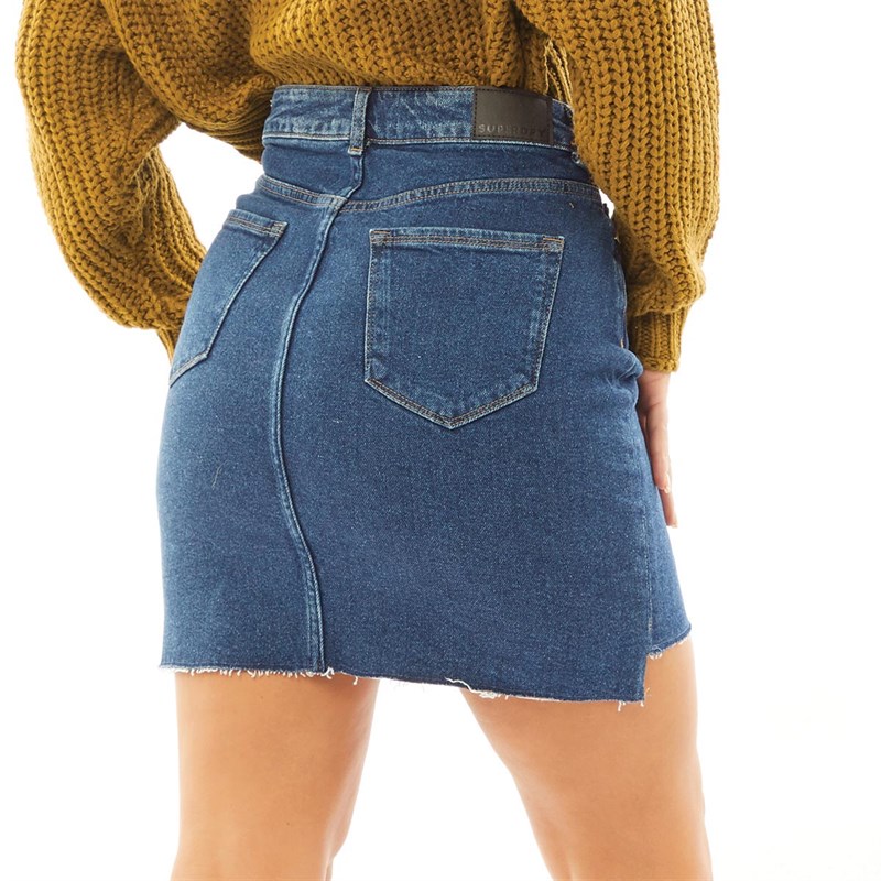 Superdry Damskie Denim Mini Spódnice Ciemny Indygo