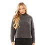 Superdry Damen Super Lux Pullover mit Rundhalsausschnitt Anthrazitmeliert