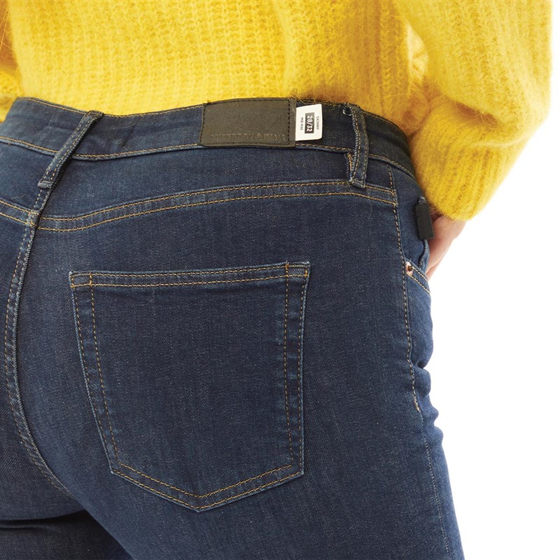 Superdry Womens Mid Rise Skinny Jeans Van Dyke Used Indigo