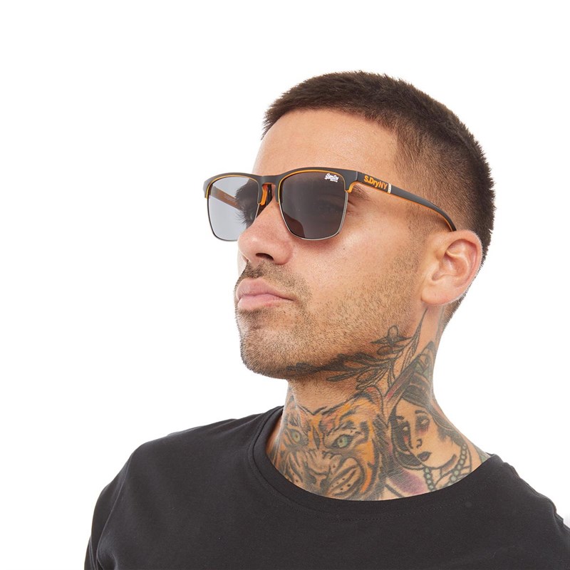 Superdry Męskie Superflux Okulary Przeciwsłoneczne Czarny