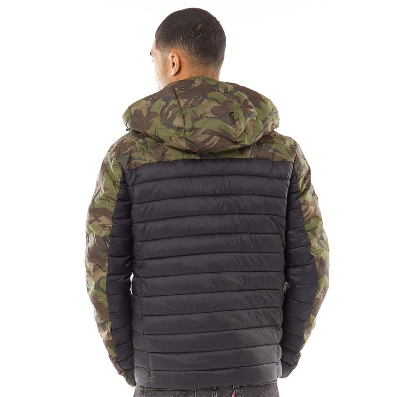 Superdry Mens Radar Quilt Fuji Jacket Camo/Black