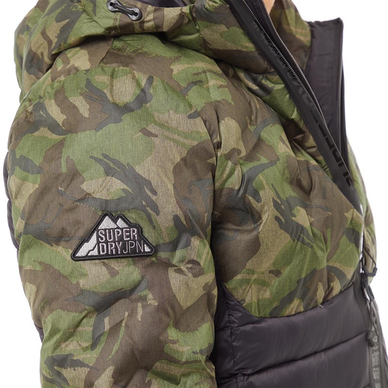 Superdry Mens Radar Quilt Fuji Jacket Camo/Black
