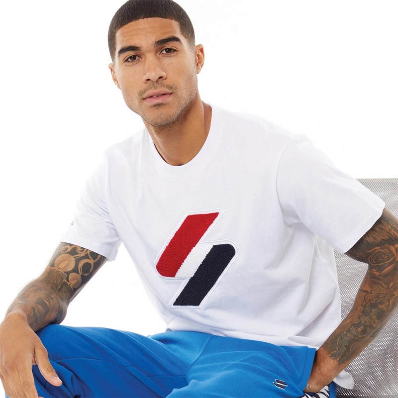 Superdry Mens Code Logo T-Shirt Optic