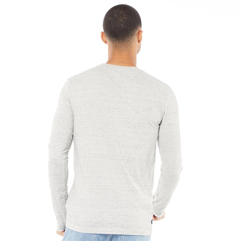 Superdry T-shirt à manches longues Homme Blanc Cassé Chiné