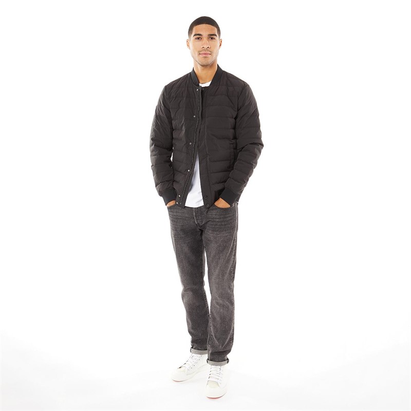 Superdry Mens Studios Down Padded Bomber Jacket Black