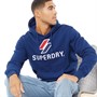 Superdry Mens Code Logo Hoodie Supermarine Navy