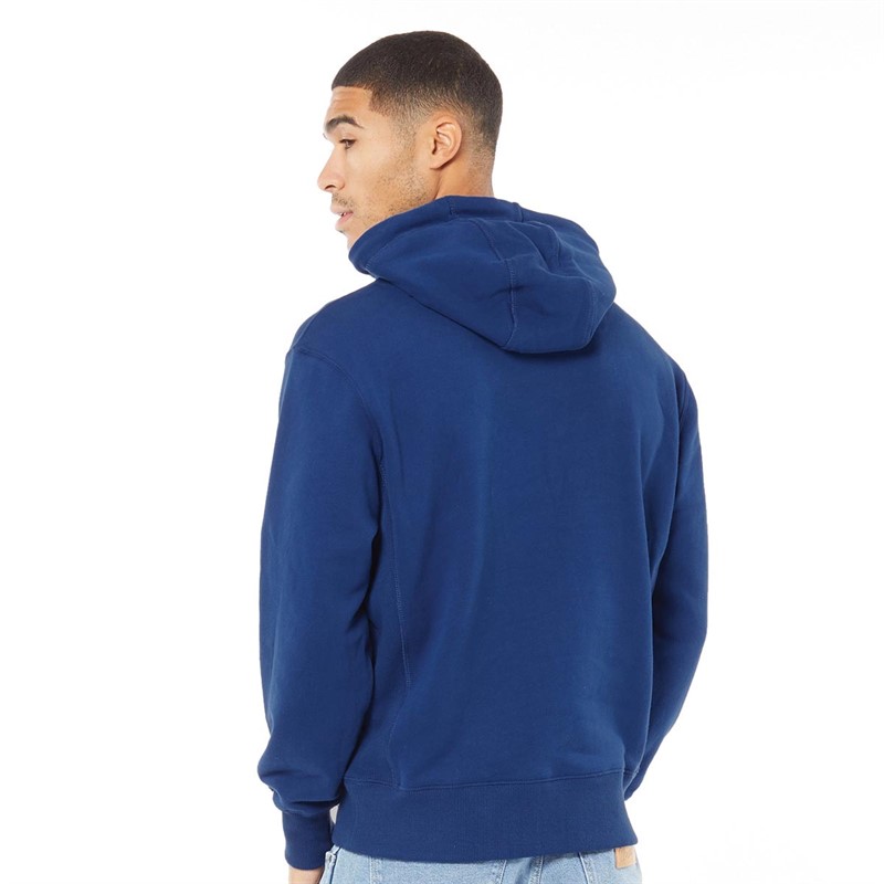 Superdry Mens Code Logo Hoodie Supermarine Navy