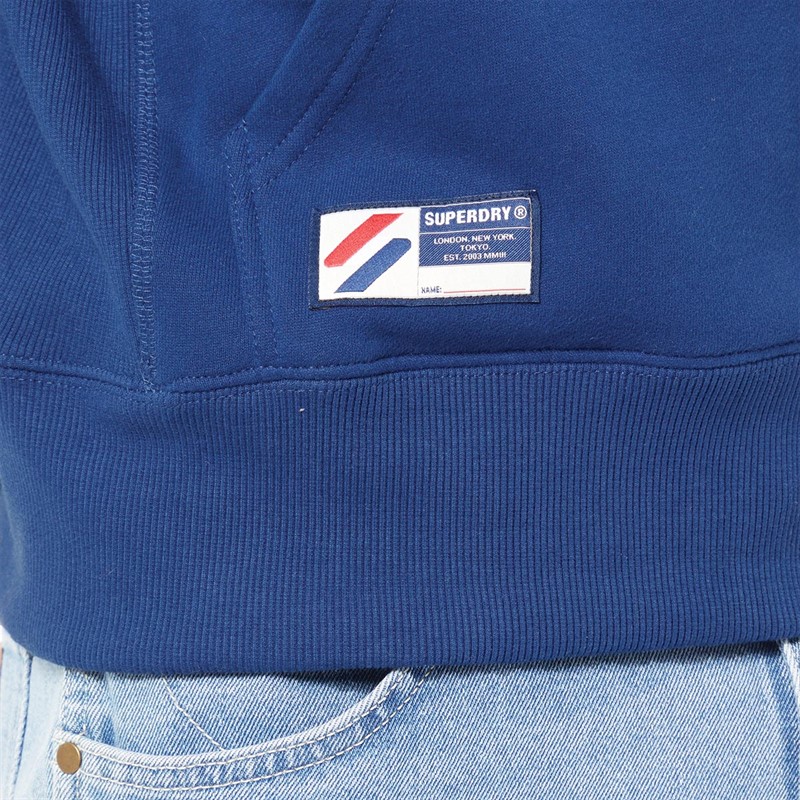 Superdry Mens Code Logo Hoodie Supermarine Navy