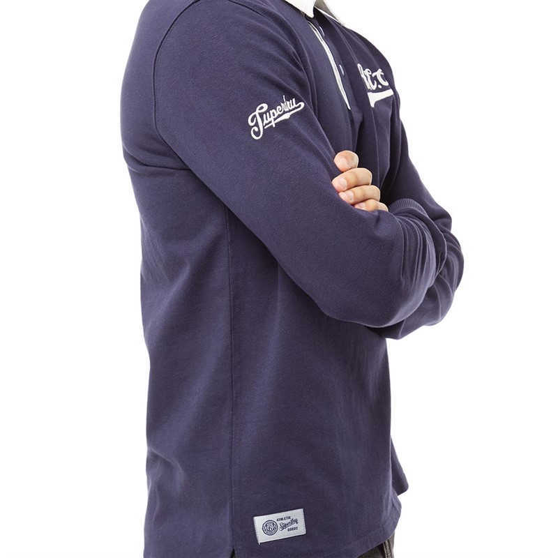Superdry Polos à manches longues Homme Bleu Marine