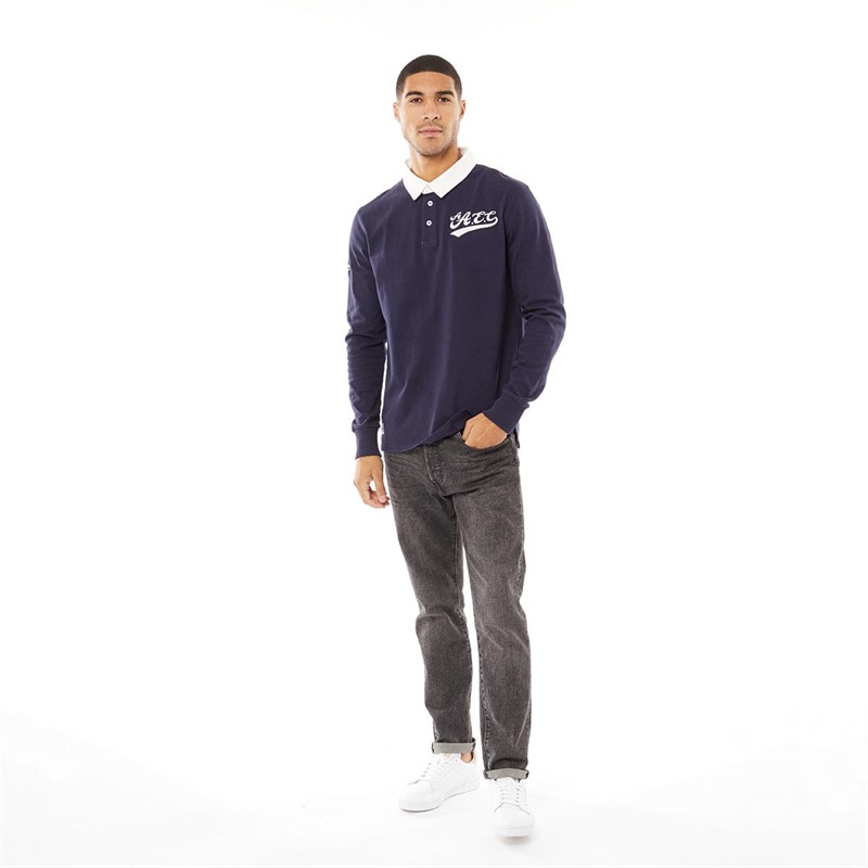 Superdry Polos à manches longues Homme Bleu Marine
