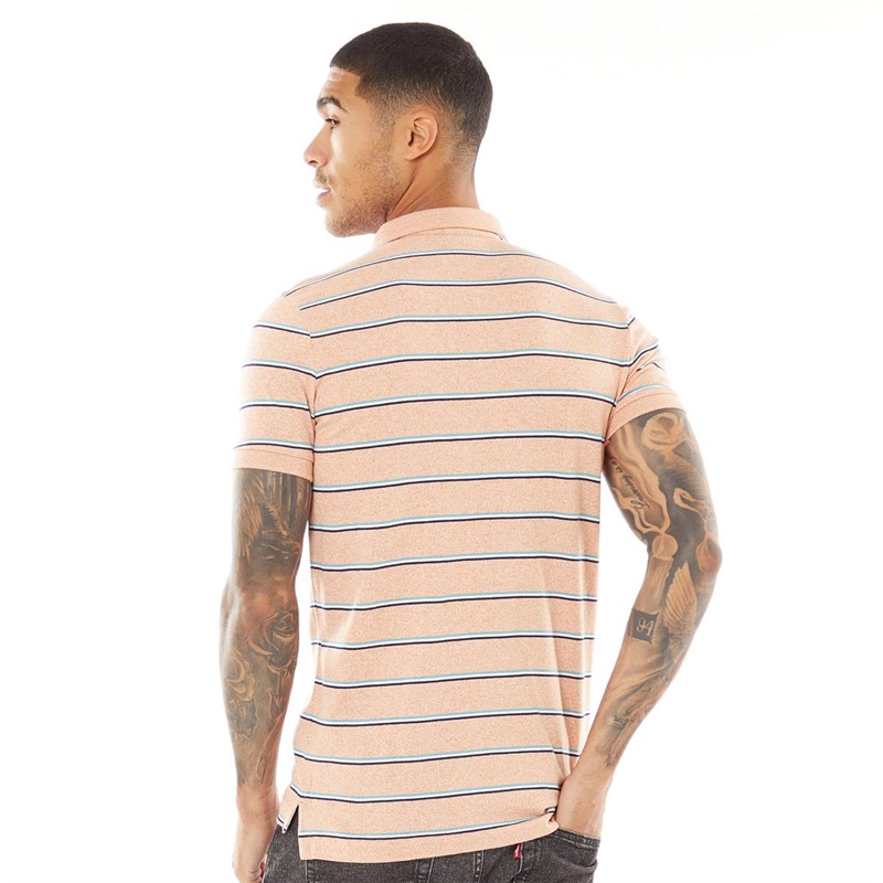 Superdry Herren Kurzarm Polohemden Pfirsichmeliert
