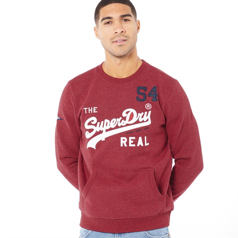 Superdry Sweatshirts VI Homme Rouge Chiné