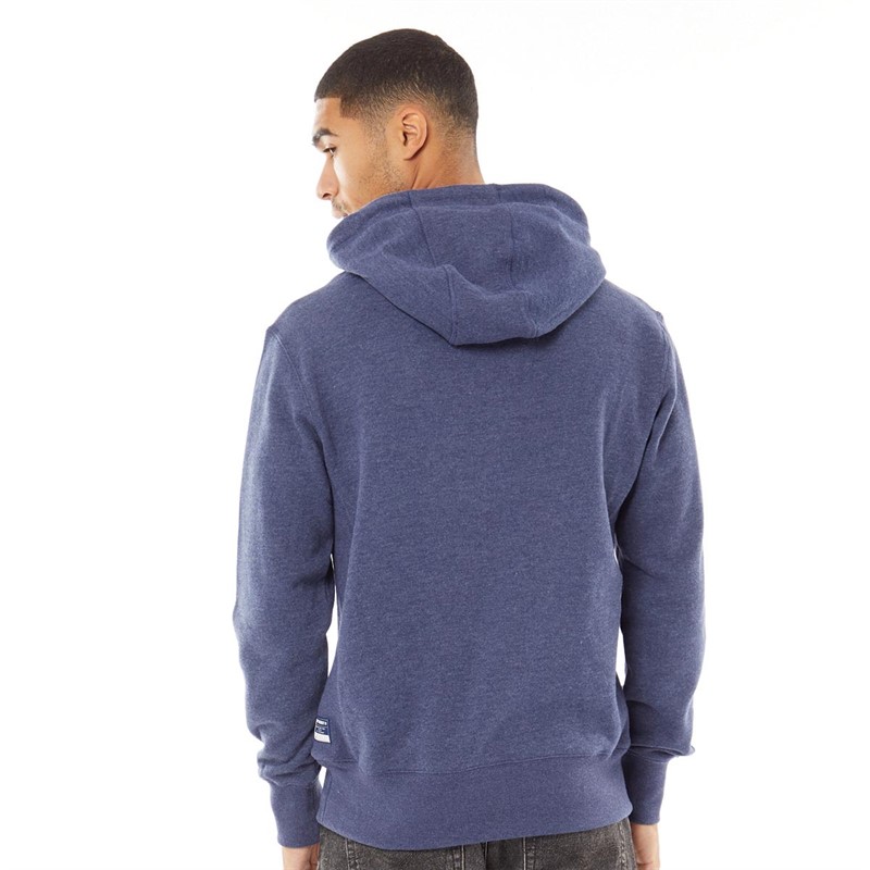Superdry Mens Sportstyle Applique Hoodie Princedom Blue Marl
