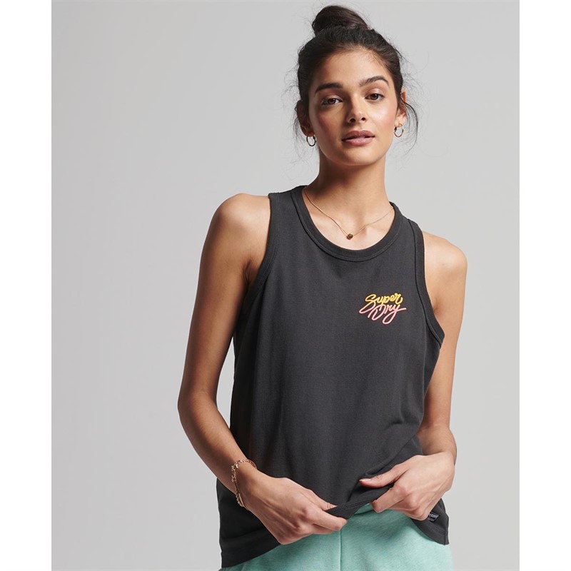 Superdry Dame Vintage Cali Overdele Vasket Sort