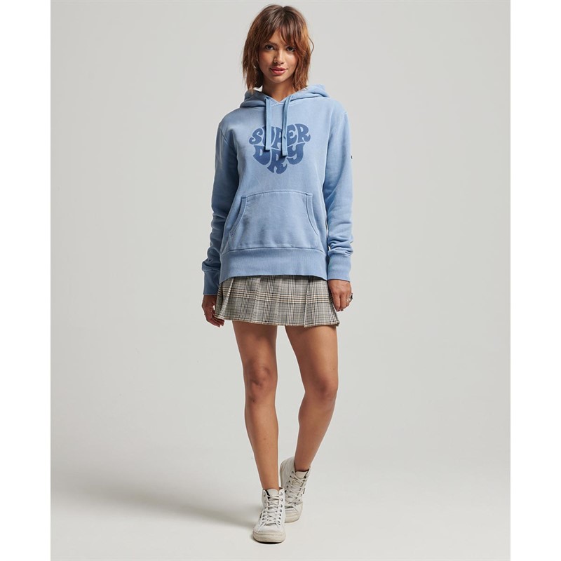 Superdry Dame Vintage Peace And Love Hættetrøjer Lys Blå