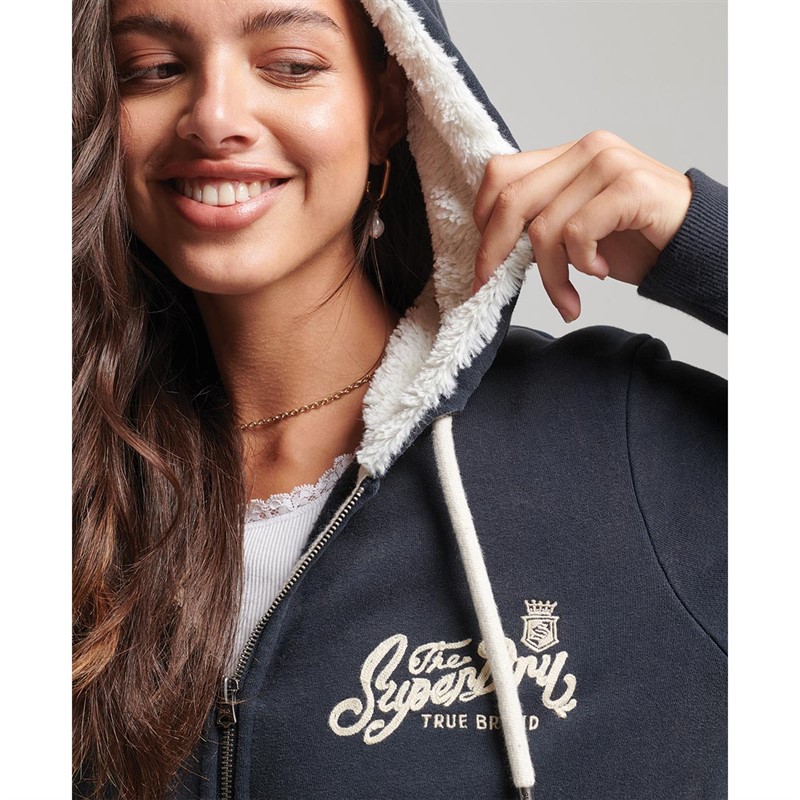 Superdry Sweats à Capuche Vintage Pride And Craft Femme Bleu Marine
